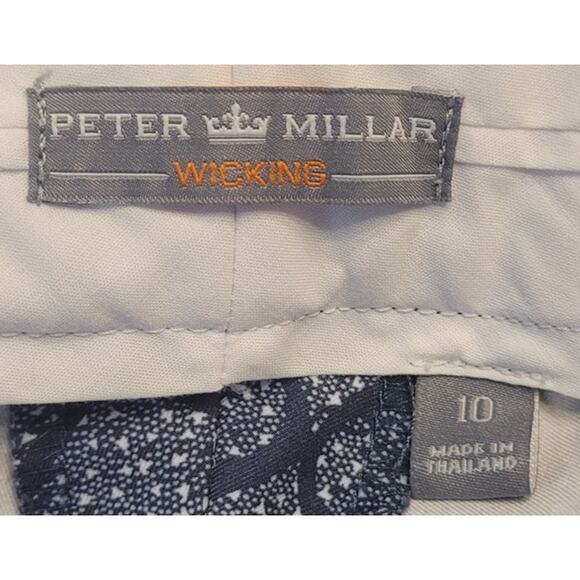 💙 Peter Millar Women’s Wicking Stretch Golf Shorts – Size 10 – Blue Geometric - Picture 4 of 12